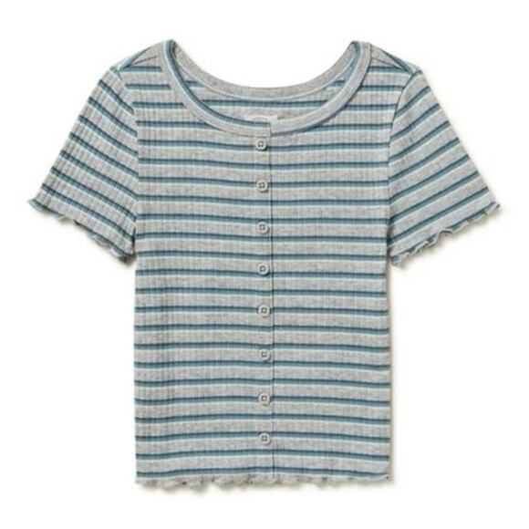 Wonder Nation Girls Short Sleeve Rib Top - Picture 1 of 4